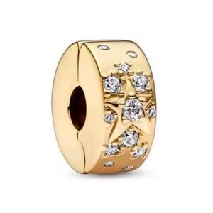 NWOT Milky Way Star Clip Spacer Stopper Charm 14k Gold Plated